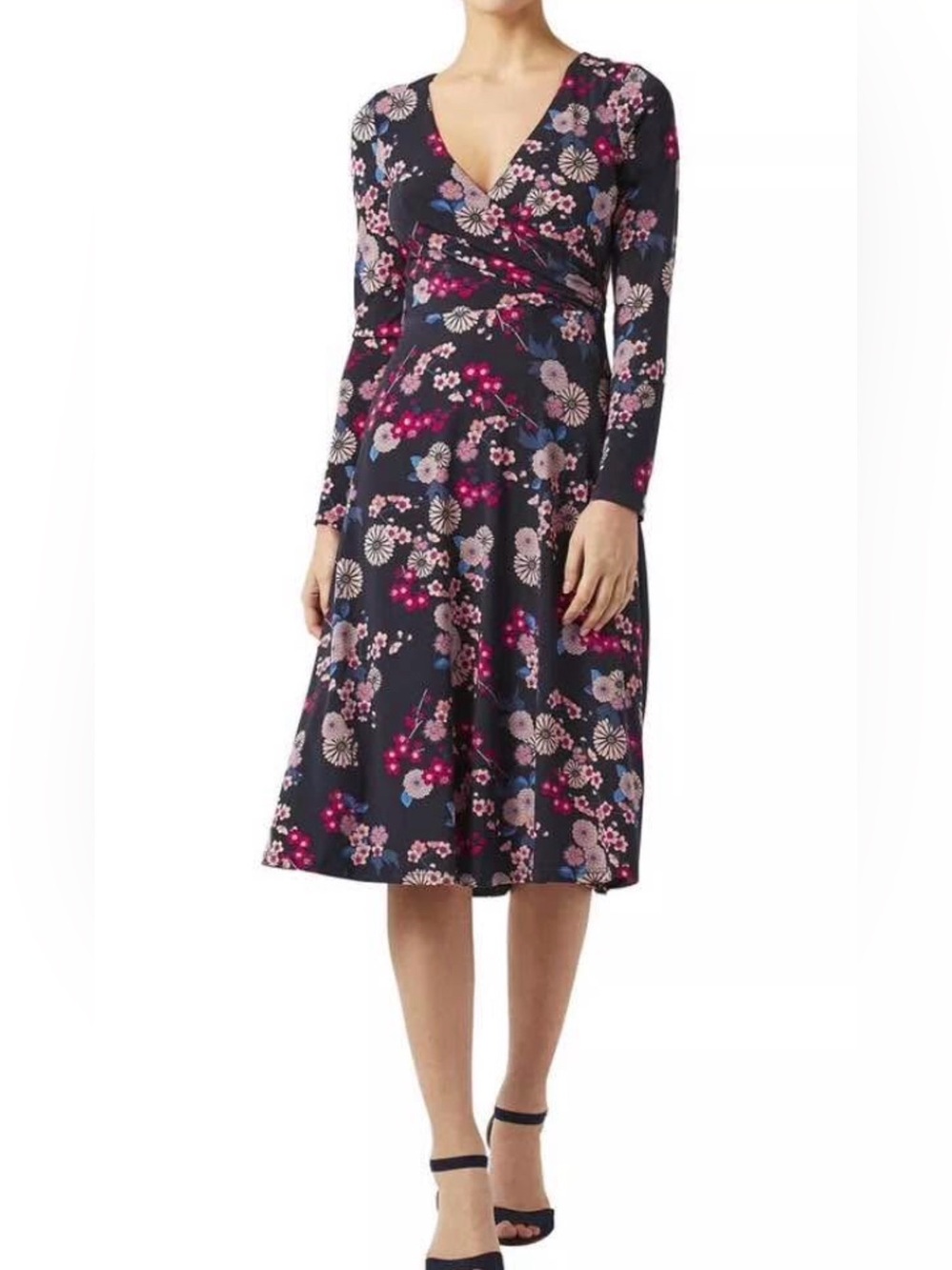 Monsoon Floral Midi Dress Size Medium NWT